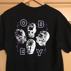 Black, White and Purple Obey T Shirt